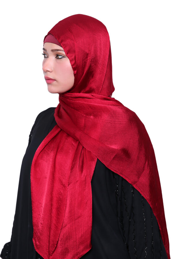 Satin Hijab (Red) - Image 2