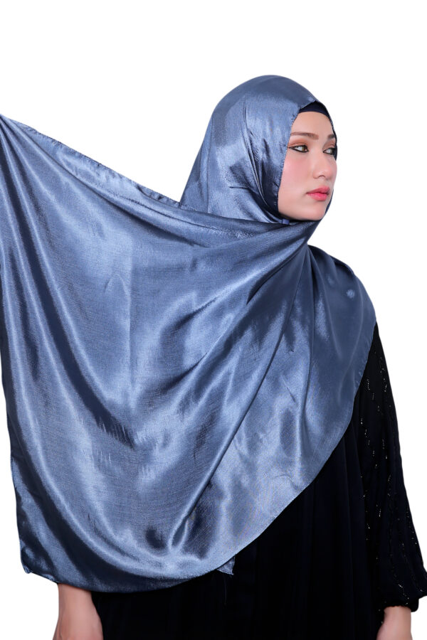 Satin Hijab (Midnight steel)