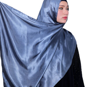 Satin Hijab (Midnight steel)