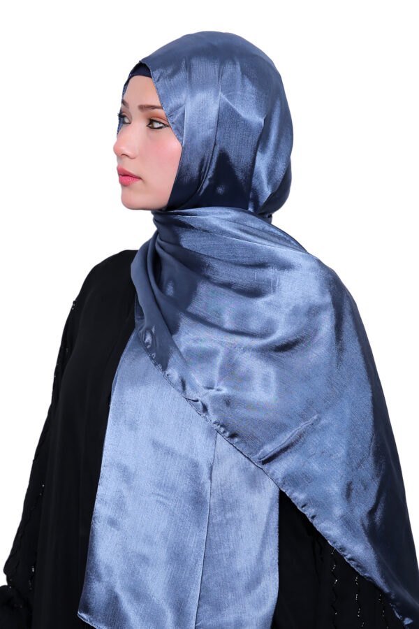 Satin Hijab (Midnight steel) - Image 2