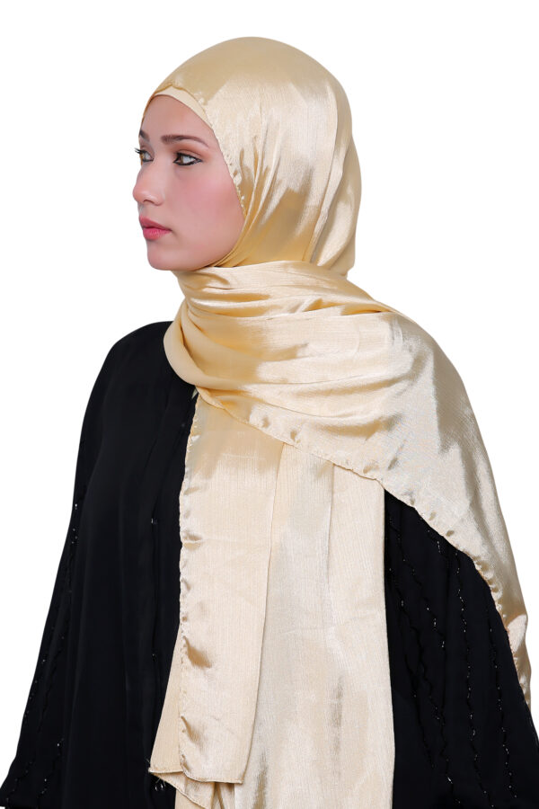 Satin Hijab (Butter yellow) - Image 3