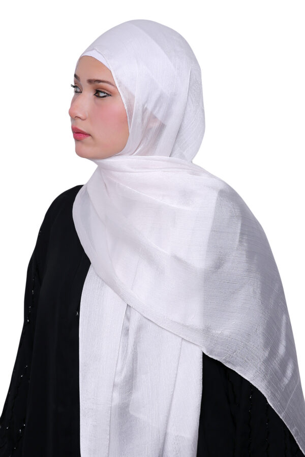 Satin Hijab (White) - Image 4