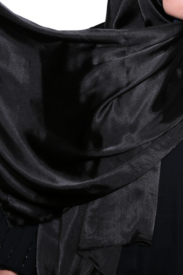 Satin Hijab (Black) - Image 2