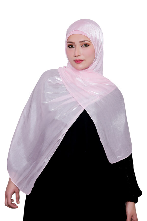 Organza Shimmer Hijab (Pink) - Image 4