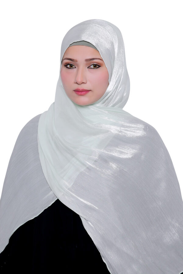 Organza Shimmer Hijab (White) - Image 6