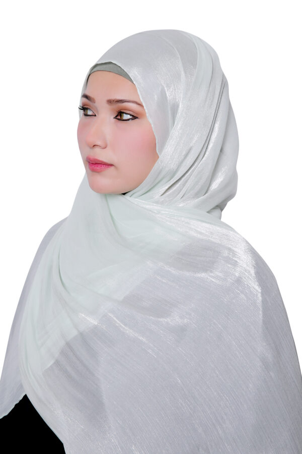 Organza Shimmer Hijab (White)