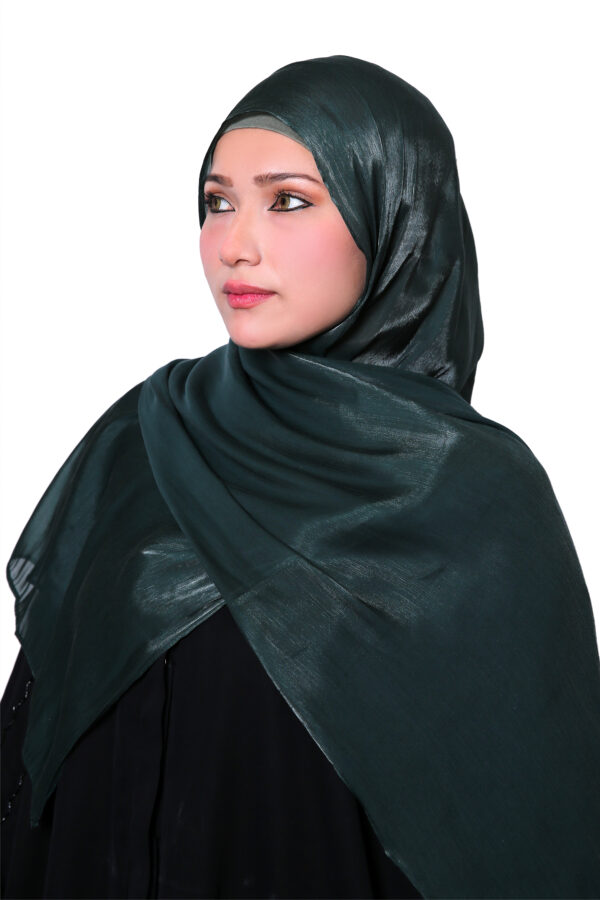 Organza Shimmer Hijab (Forest Green)