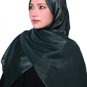 Organza Shimmer Hijab (Forest Green)