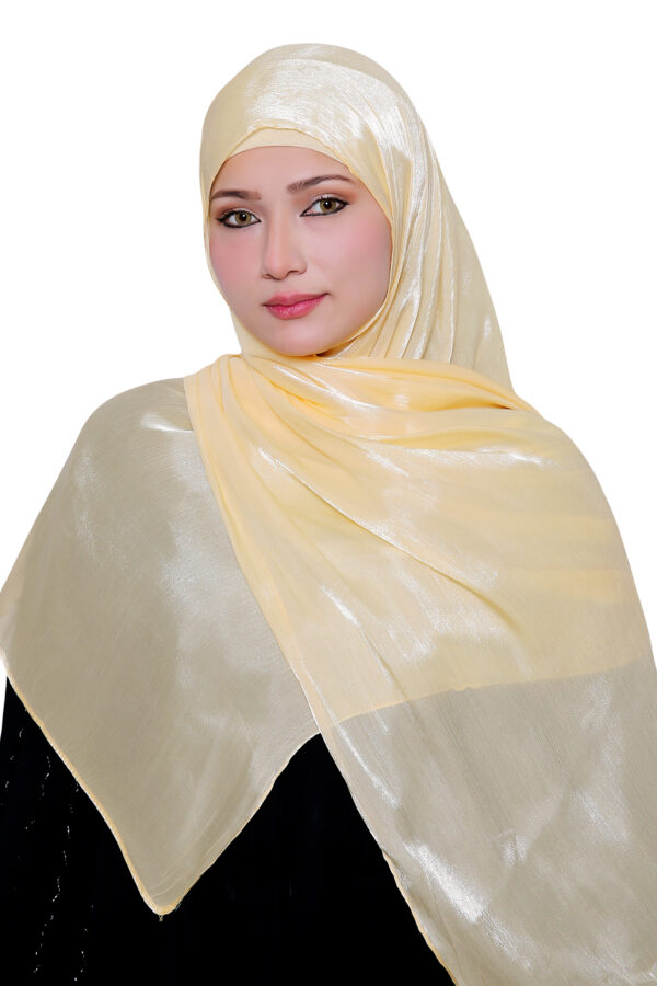Organza Shimmer Hijab (Butter yellow)