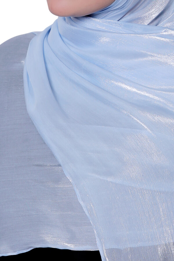 Organza Shimmer Hijab (Ice Blue) - Image 2