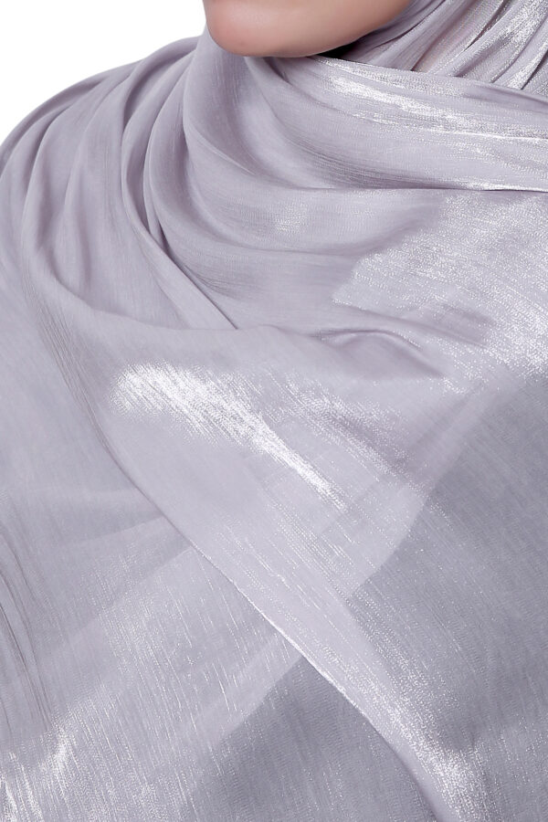 Organza Shimmer Hijab (Grey) - Image 3
