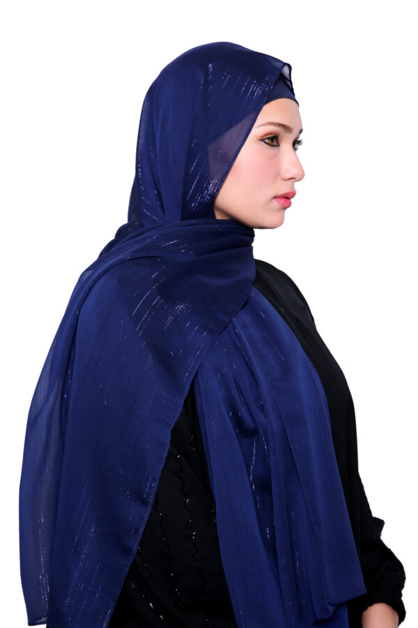Shimmer Chiffon Hijab (Midnight Blue)