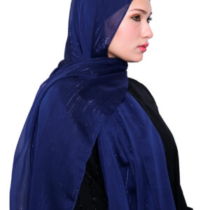 Shimmer Chiffon Hijab (Midnight Blue)