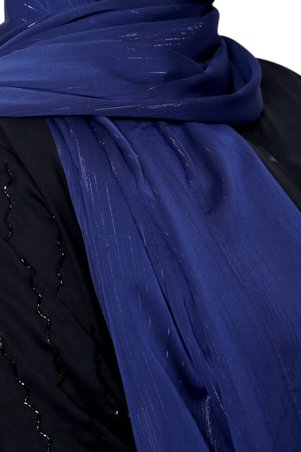 Shimmer Chiffon Hijab (Midnight Blue) - Image 4