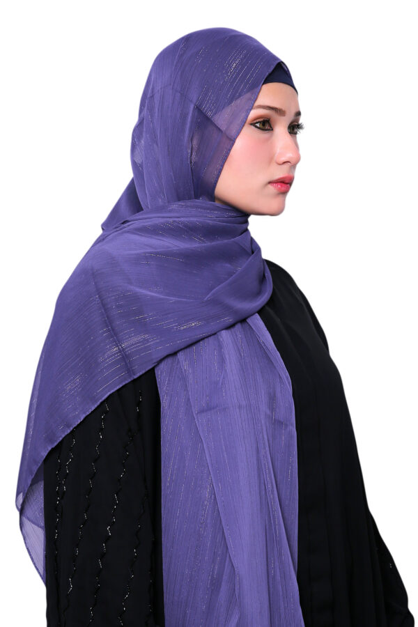 Shimmer Chiffon Hijab (Purple) - Image 4