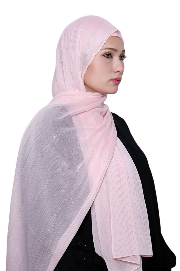 Shimmer Chiffon Hijab (Pink) - Image 6