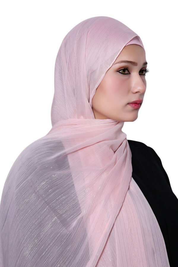 Shimmer Chiffon Hijab (Pink) - Image 4