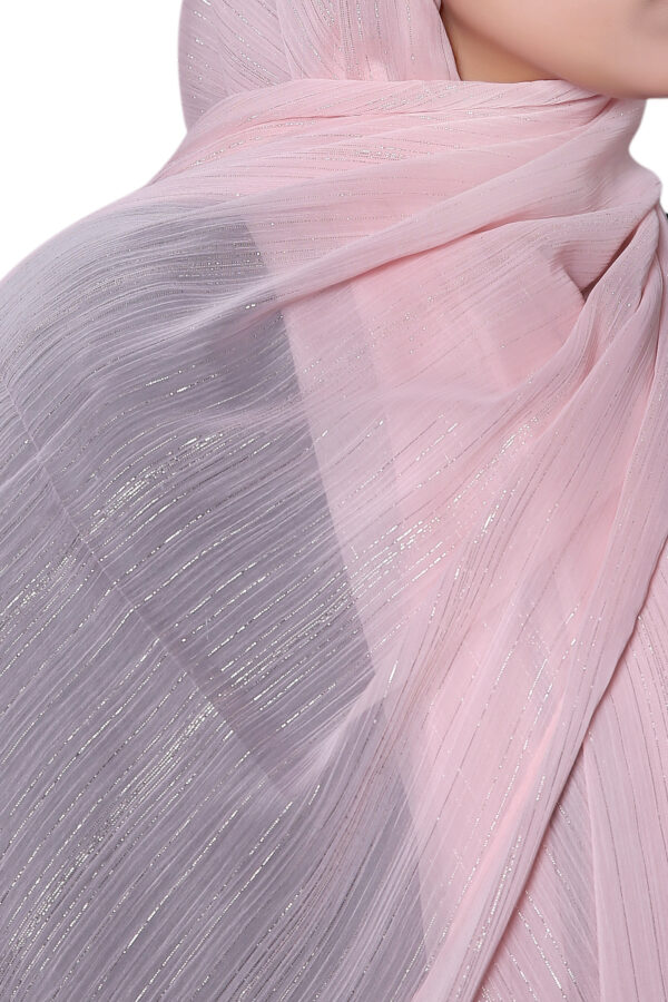 Shimmer Chiffon Hijab (Pink) - Image 2