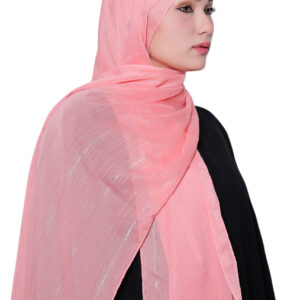 Shimmer Chiffon Hijab (Peach)