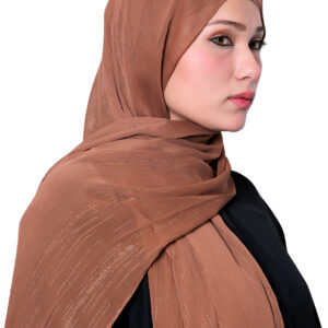 Shimmer Chiffon Hijab (Brown)