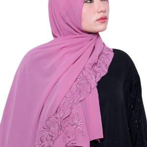 Embroidered Georgette Hijab (Viola)